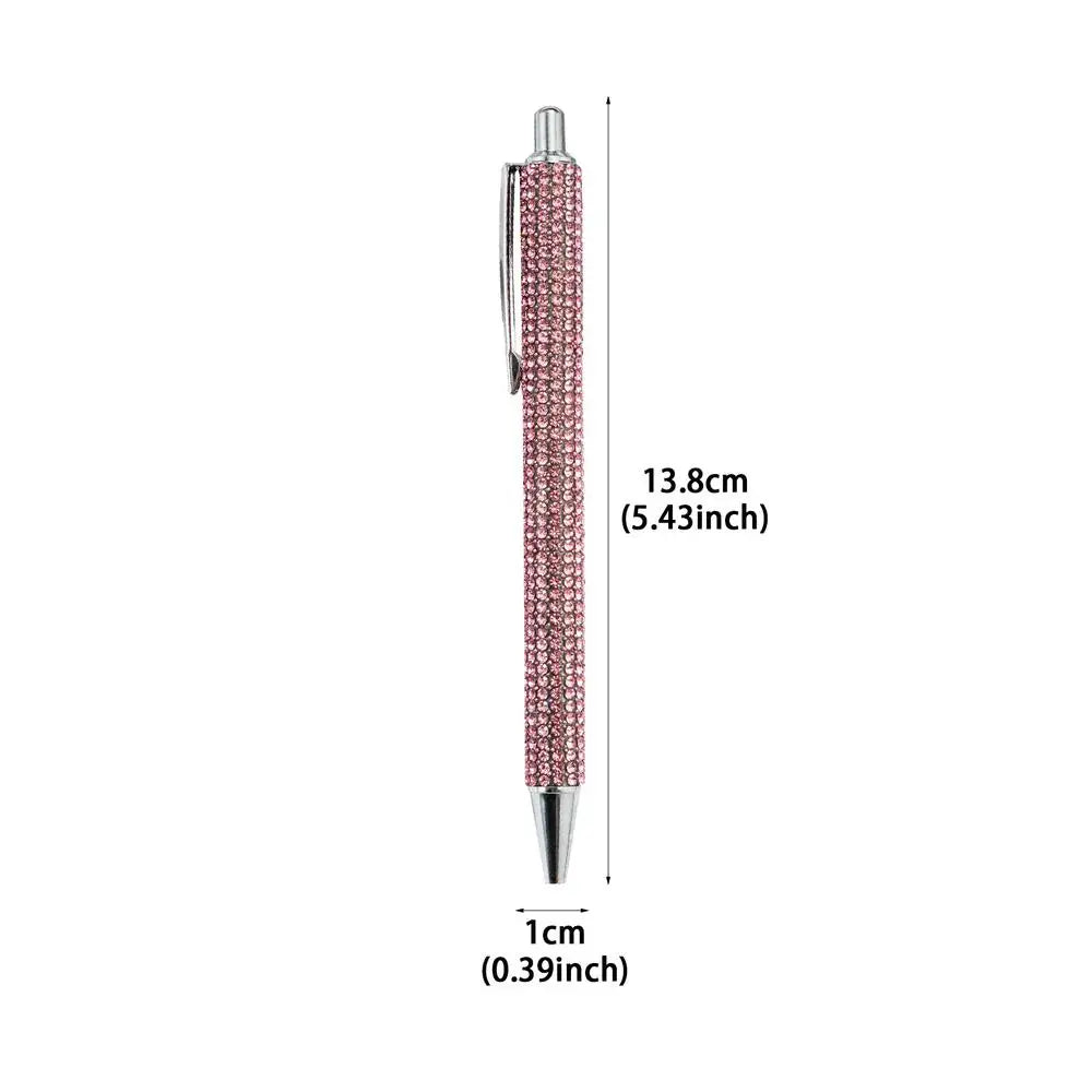 Ballpoint Pen Pearl Rhinestone Ballpoint Pen Retractable Ink Rhinestone Pen Luxury Rhinestone Cute Rose Gold Metal Stationery