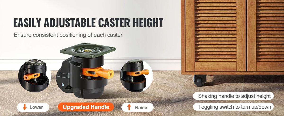 SucceBuy Heavy-Duty Leveling Casters, 4 Pack