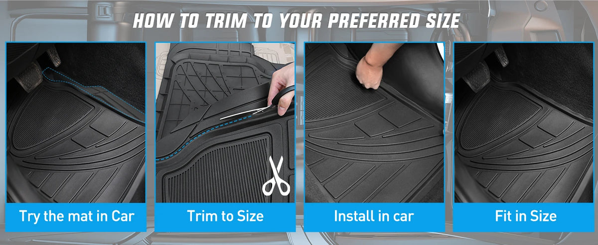 Nilight PVC Floor Mats for Cars Trucks SUVs,Universal Trim to Fit for Most Vehicles,All Weather Protection Heavy Duty Floor Liners,Pack of 4