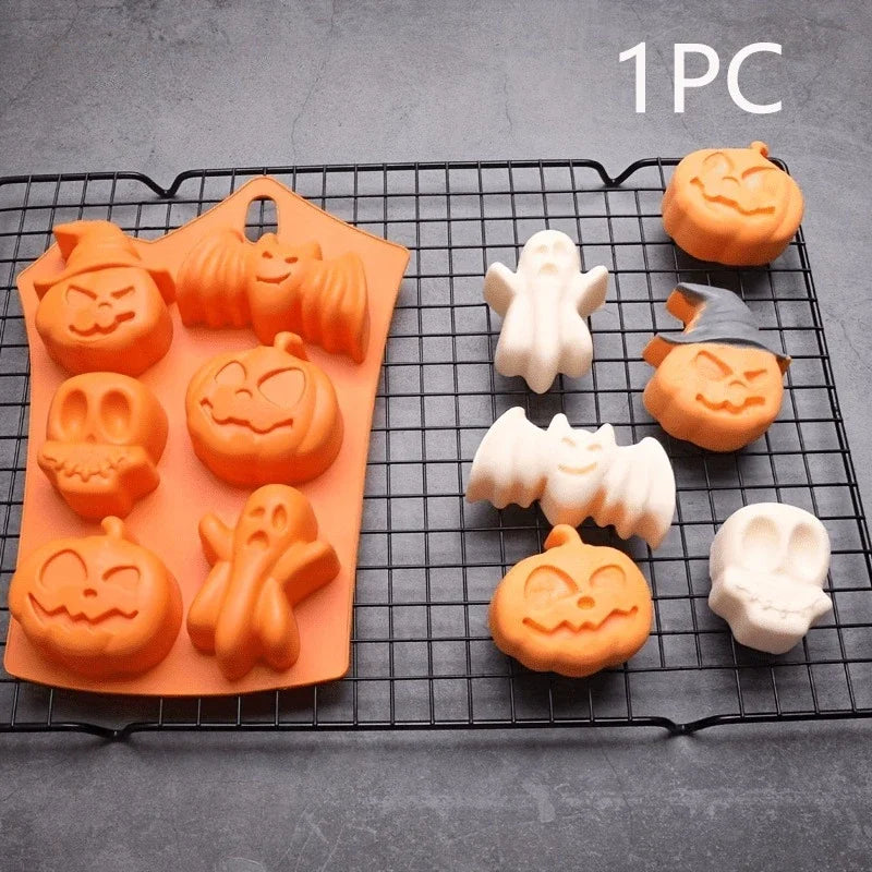 Halloween Silicone Candy Mold – Pumpkin, Skull, Bat and Ghost Shapes