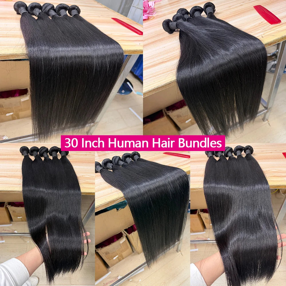 Straight Human Hair Bundles, 3 Pack