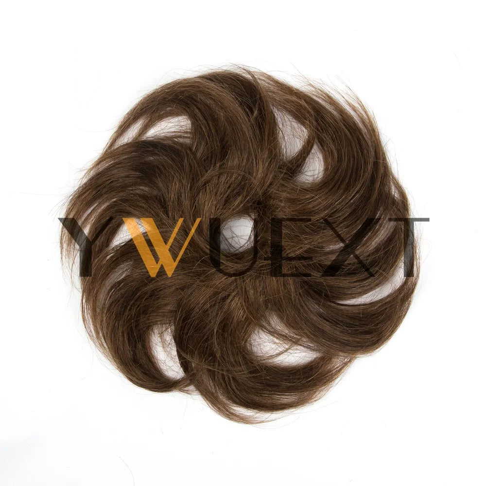 Curly Human Hair Bun Chignon
