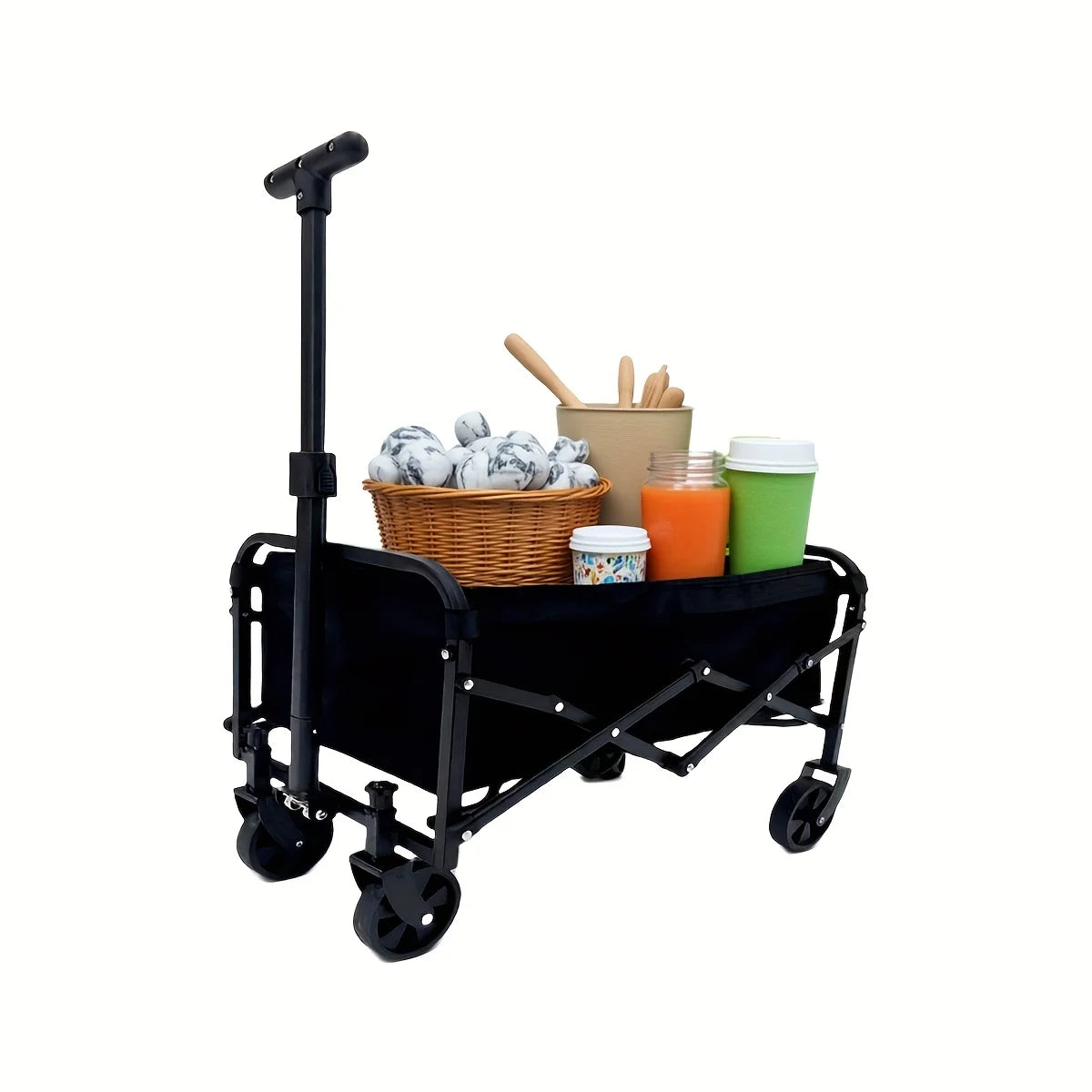 Heavy Duty Foldable Trolley All Terrain Pet Cart With Aluminum Frame Large Wheels For Camping Shopping