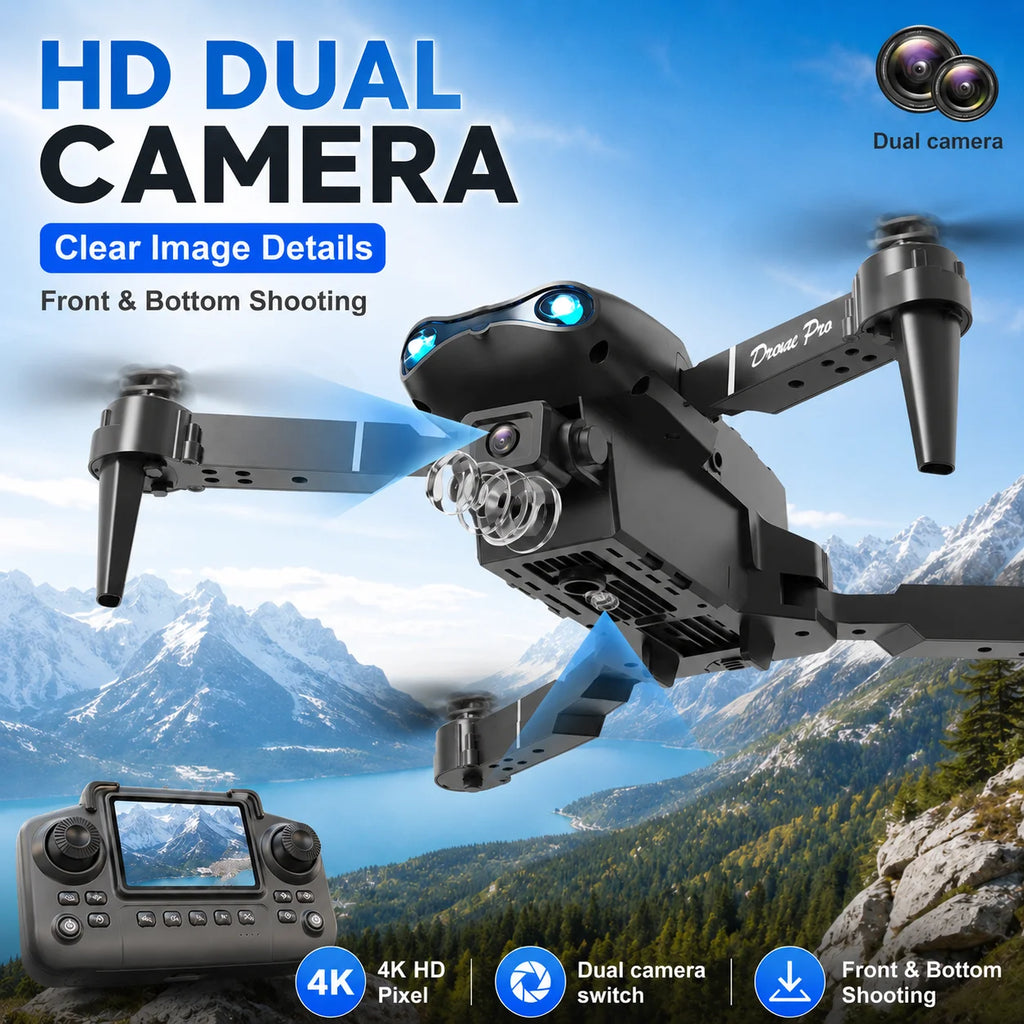 Brushless RC Drone with Dual Camera, One-Key Takeoff, Return Home and Headless Mode