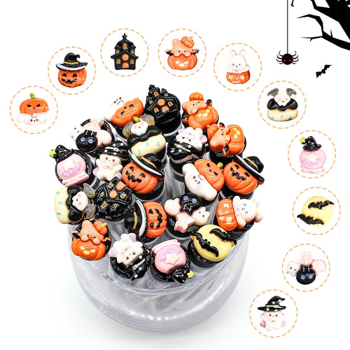 10/50pcs Reusable Eyelash Brush Halloween Tube Mascara Wand - Spooky & Cute With Tube Eyelash Wands Eyebrow Brush Replaceable
