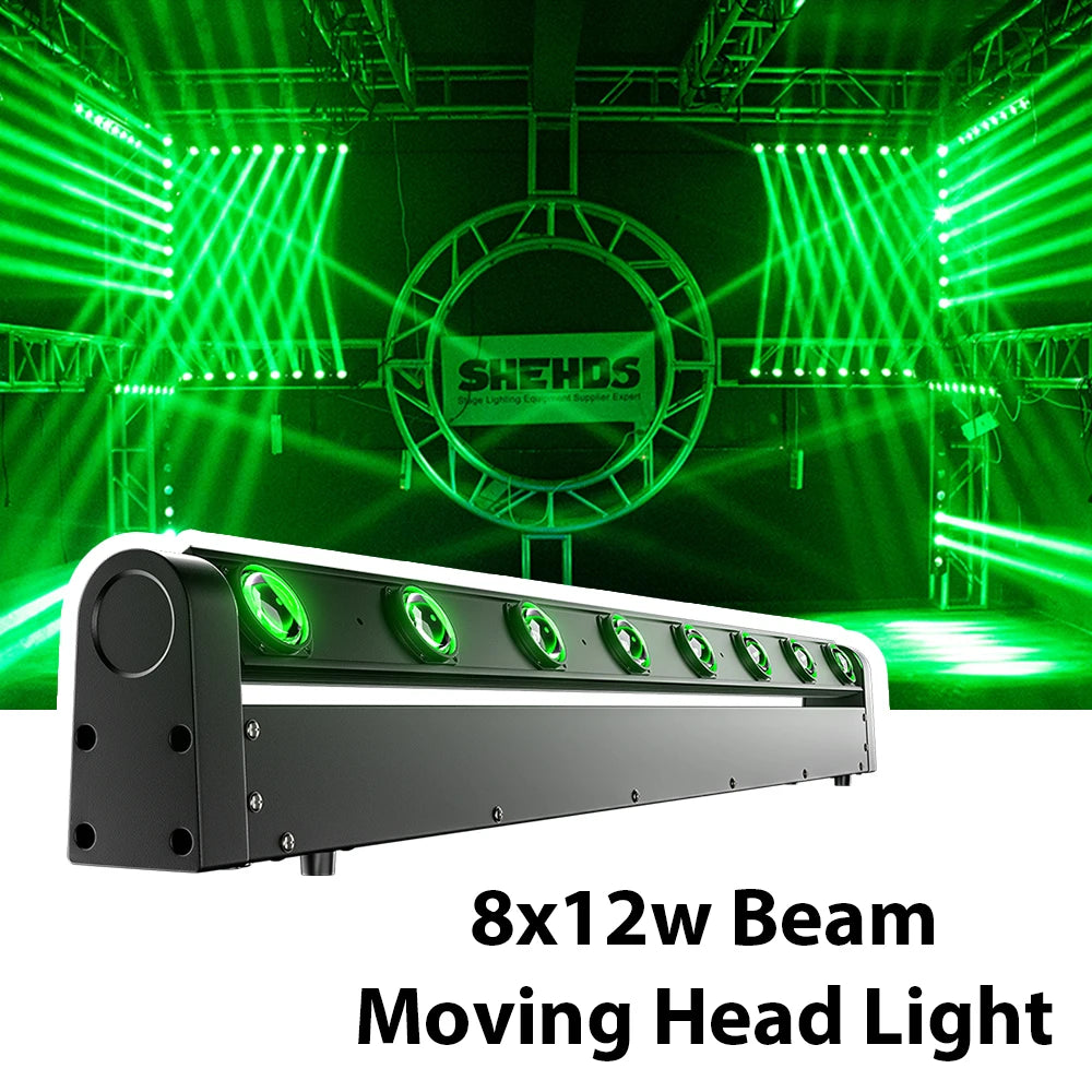 8x12w Beam Moving Head RGBW 4in1 Bar Light For DJ Disco Wedding Party Stage Light Effect Professional DMX 512 Stage Light