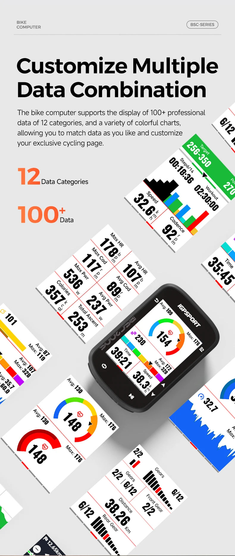 iGPSPORT BSC200S GPS Bike Computer Route Navigation Colorful Screen Wireless Bicycle Speedometer Cycling Odometer