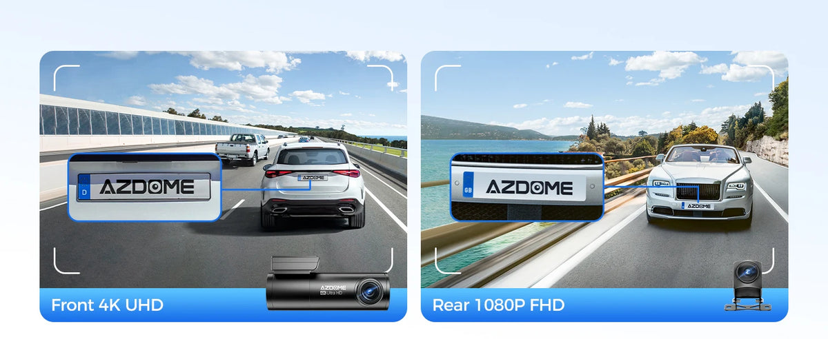 AZDOME M300S Dash Cam 4K+1080P Car Rear Camera Dash Cam 800MP Lens Built-in GPS WIFI Car DVR Voice Control Night Vision 후방카메
