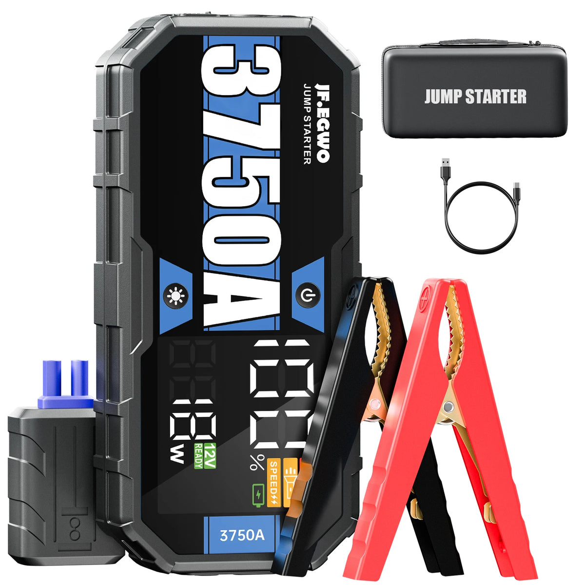 6250A 12V Portable Car Jump Starter Auto Battery Booster Power Bank Emergency Jump Pack Starting Device for 10.0L Gas / 6.5L Diesel Engines