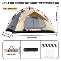 Pakicetus Instant Setup Pop-Up Tent, Waterproof Sun & Rain Protection for Camping Beach Fishing