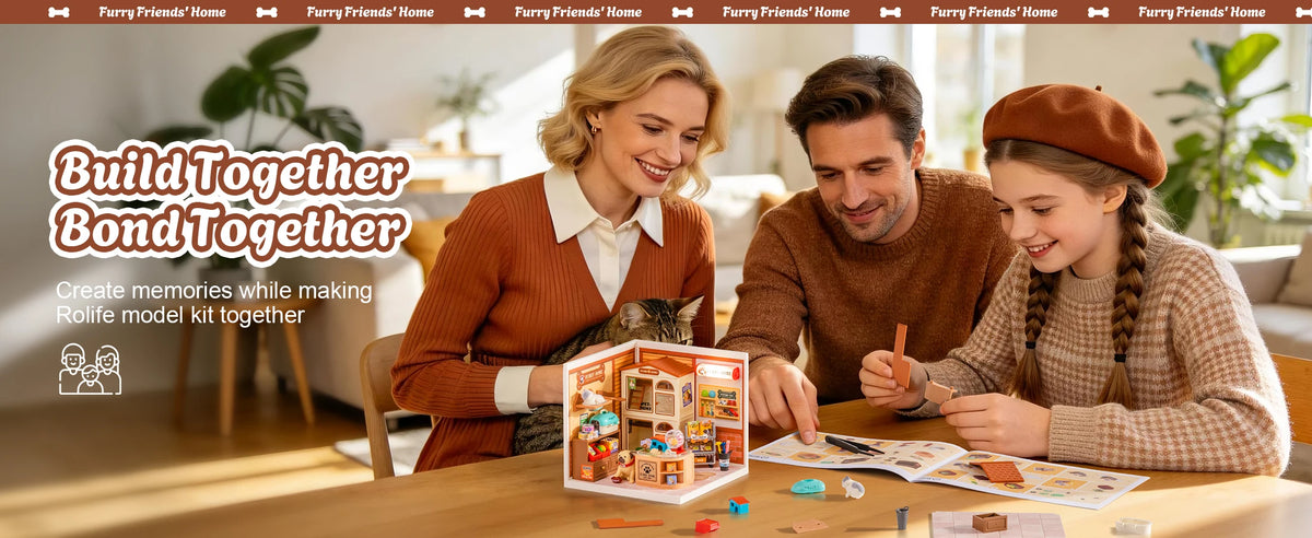Rolife Dollhouse 3D Puzzle Super Creator Serious DIY Miniature House Kit with LED Light for Home Decor Birthday Gift for Girls Teens(DW026/27/28)