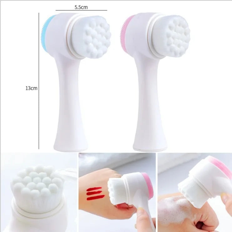 Double-Sided Silicone Facial Cleansing Brush