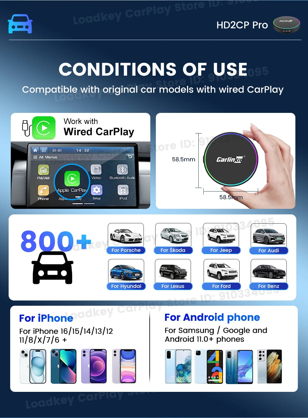 2026 CarlinKit HD2CP Pro CarPlay to HDMI Wireless Adapter CarPlay Android Auto 2K HDMI Input Support Tv Stick Laptop Tv Box 5.0