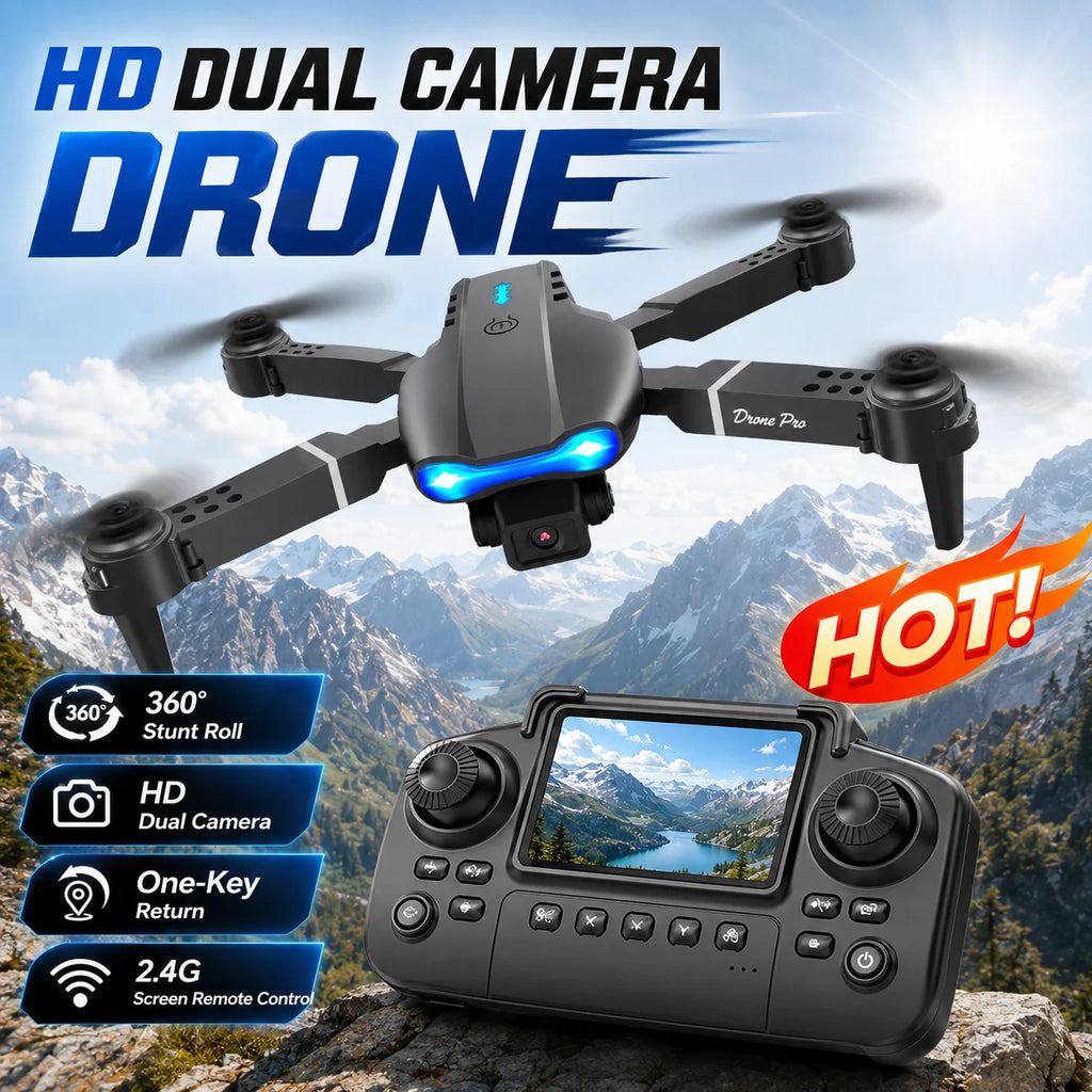 Brushless RC Drone with Dual Camera, One-Key Takeoff, Return Home and Headless Mode