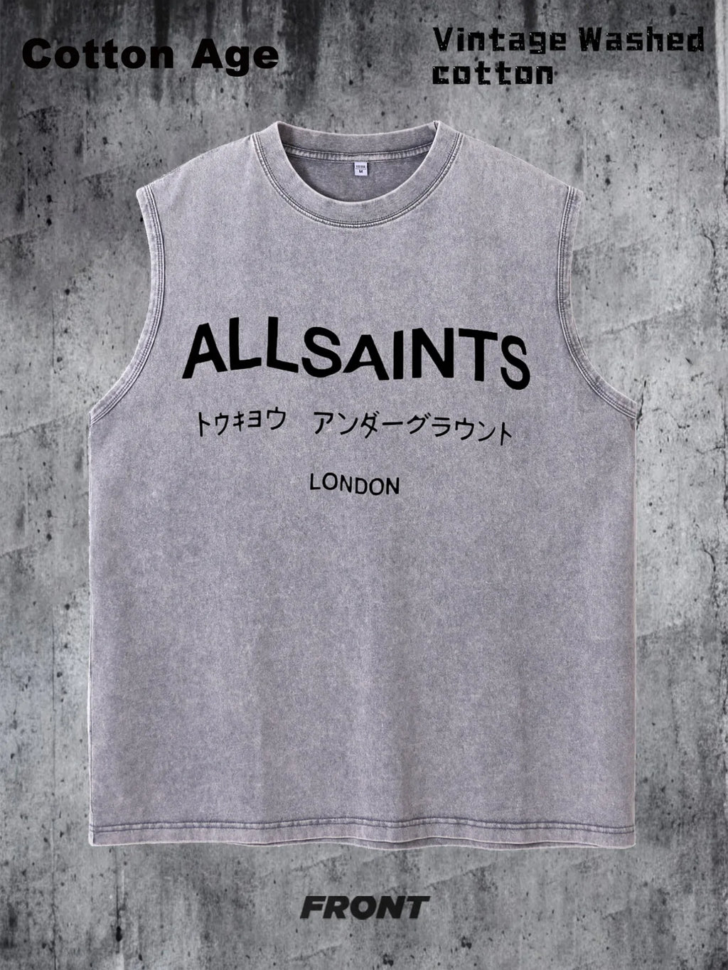 Vintage Men's Tank Top - AllSaints Print Design - Casual Fall/Winter Layering Tee - Perfect Gift For Halloween/Christmas