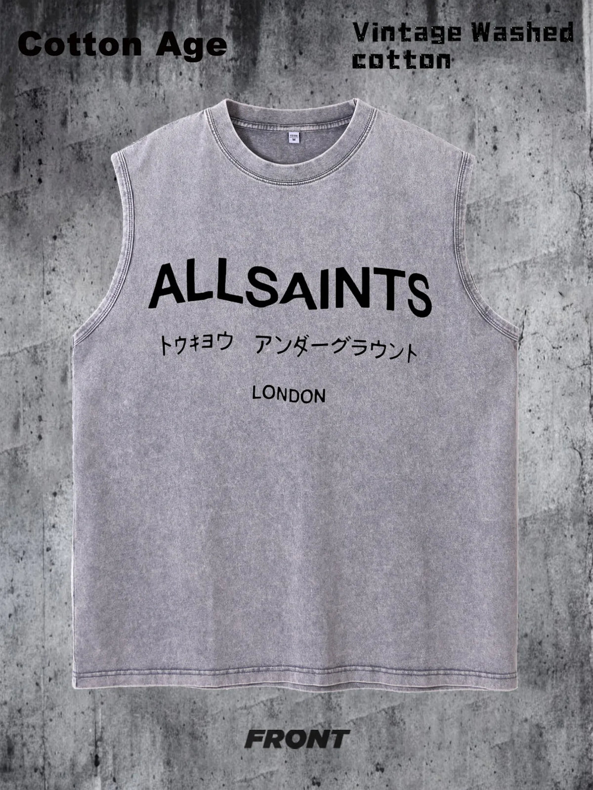 Vintage Men's Tank Top - AllSaints Print Design - Casual Fall/Winter Layering Tee - Perfect Gift For Halloween/Christmas