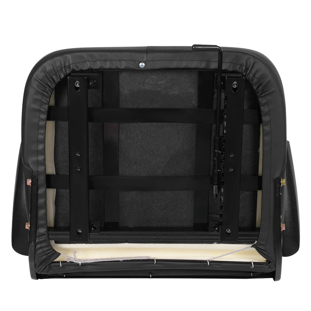 Forklift Seat with Armrest Universal Driver Side Tractor Seat Black Capacity 100kg Adjustable Bulldozer Lawnmower Seat