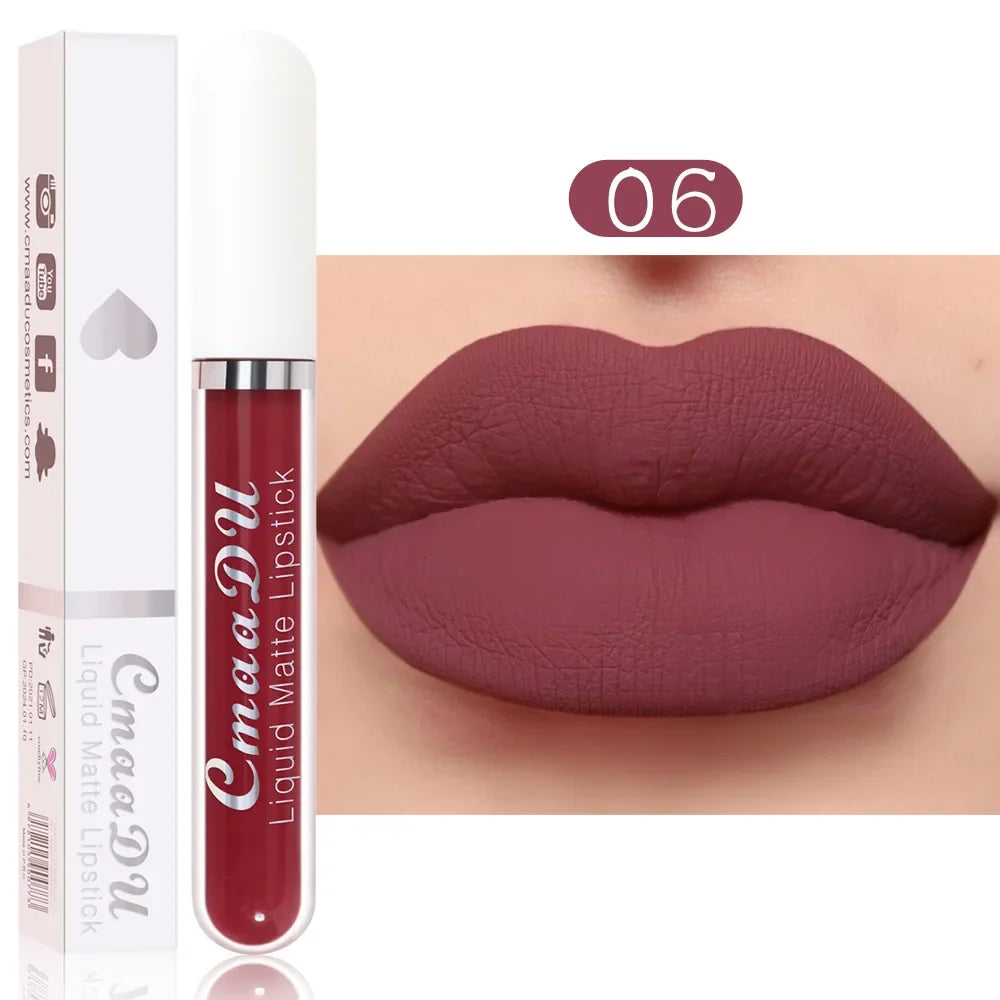 1/3pcs Matte Lipstick Set Liquid Waterproof Velvet Sexy Red Lip Gloss Kit Makeup Lasting Non-stick Cup Lip Tint Beauty Cosmetics