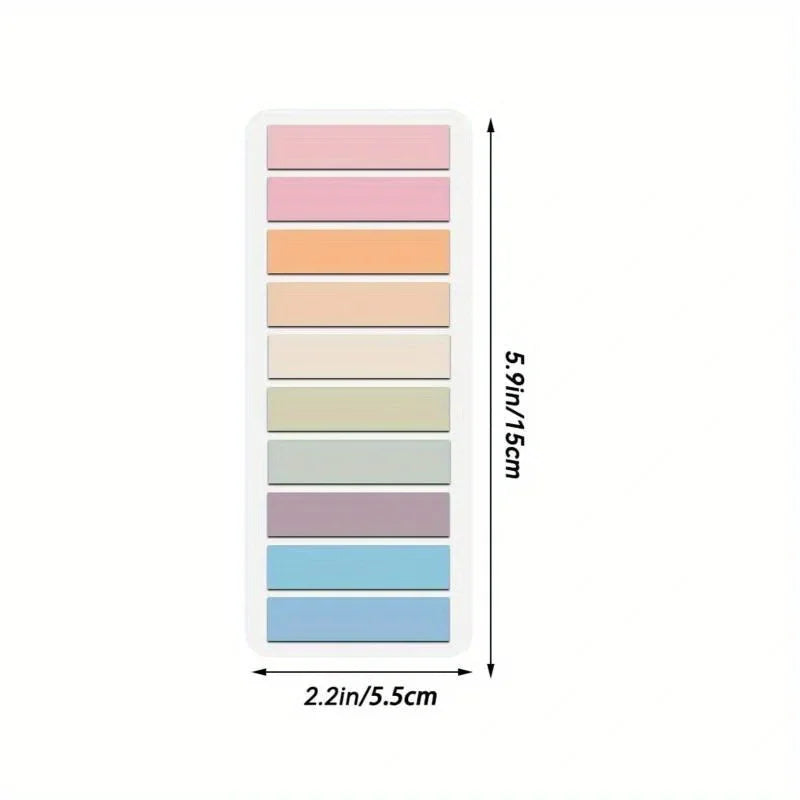 Waterproof PET Self-Stick Notes, Solid Color Sticky Notepad for Journaling and Scrapbooking