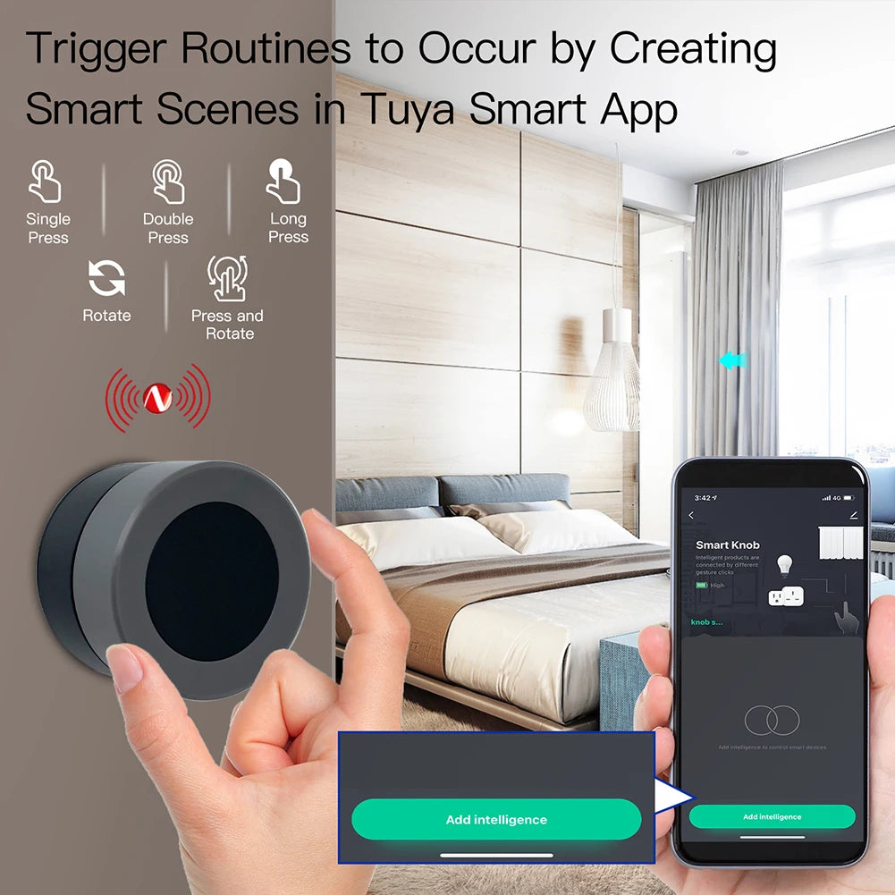 MOES Zigbee Smart Knob Switch, Wireless Scene Controller for Home Automation