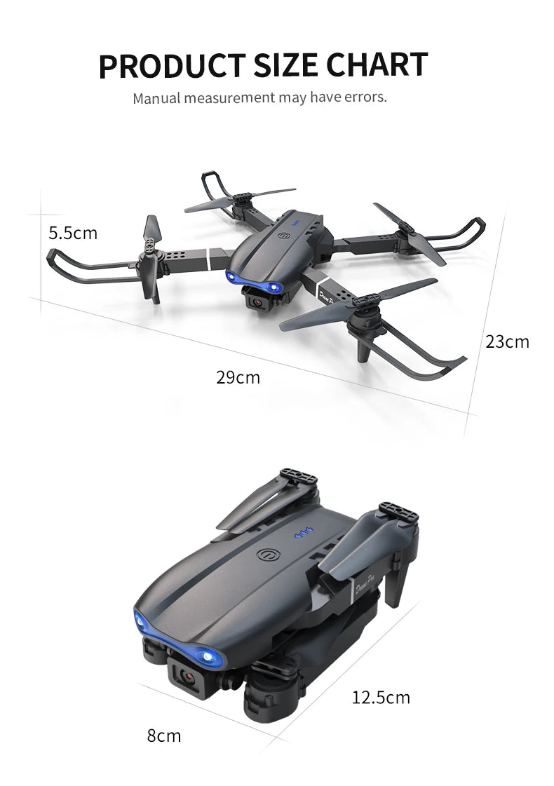 Brushless RC Drone with Dual Camera, One-Key Takeoff, Return Home and Headless Mode