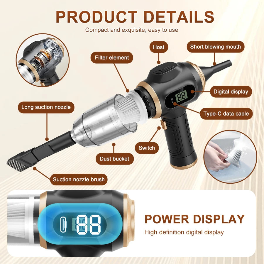 Cordless Handheld Vacuum Cleaner, Strong Suction for Dust, Debris and Pet Hair