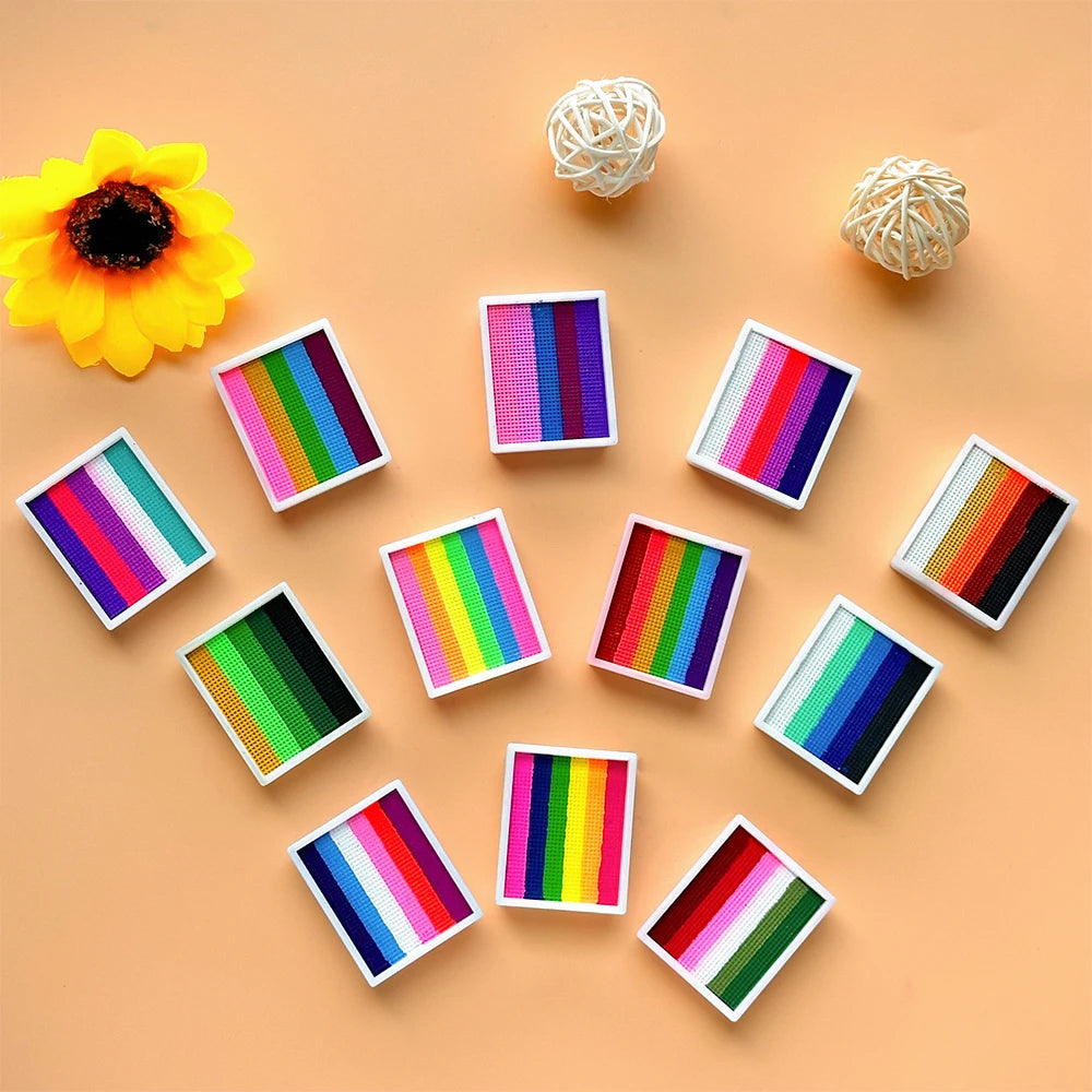 8g Palette Rainbow Water-Soluble Rainbow Palette Children's Face Body Paint,Halloween Cosplay Art Stage Makeup Body Painting