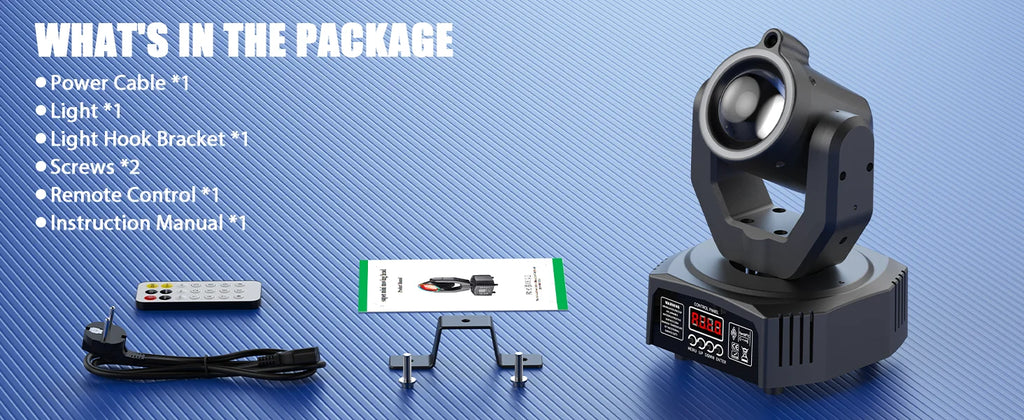 Mini 30W LED Moving Head Spot Light, 4-in-1 RGBW DMX Sound-Activated DJ Light