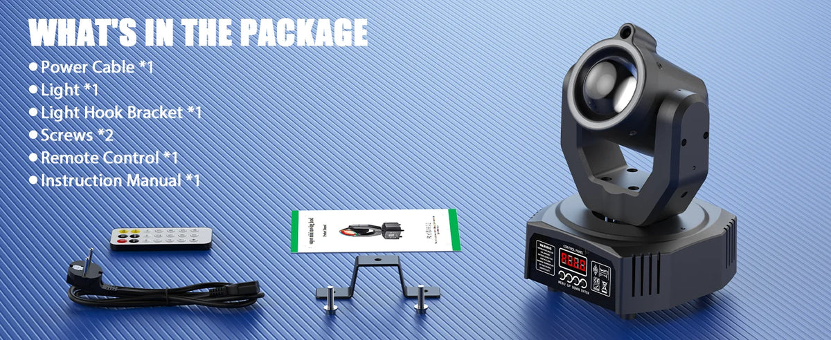 Mini 30W LED Moving Head Spot Light, 4-in-1 RGBW DMX Sound-Activated DJ Light