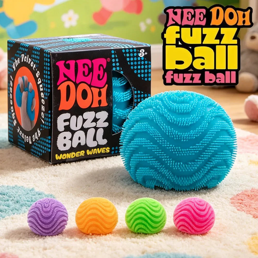 Nee Doh Fuzz Ball Blind Box, Soft Squeezable Fidget and Desktop Stress Ball
