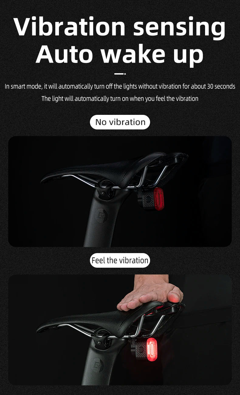 ROCKBROS Smart Brake-Sensing Bike Tail Light