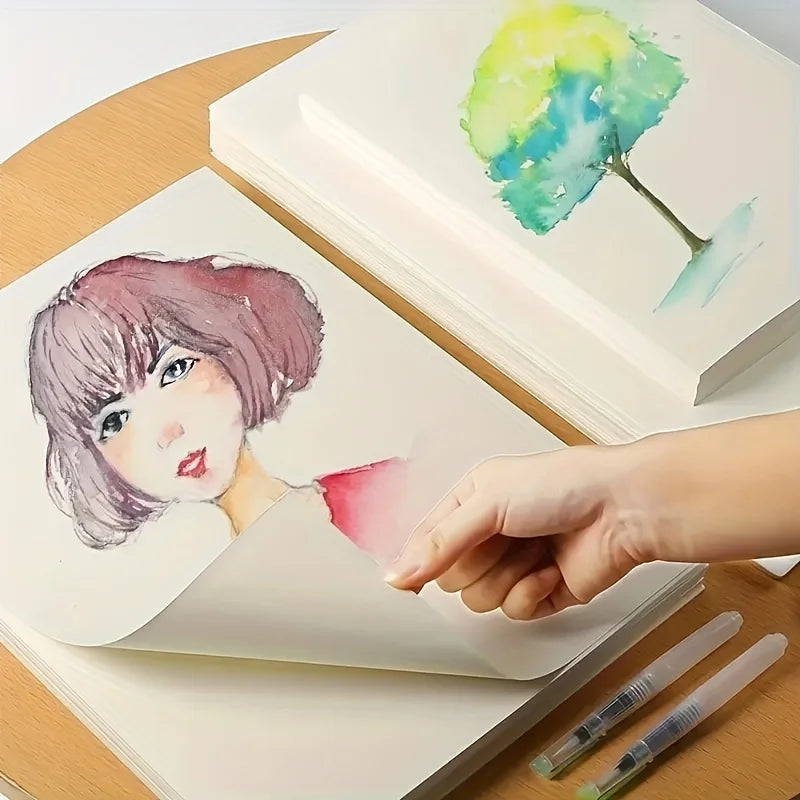 Professional Watercolor Paper Book 300gsm, 100% Cotton 20 Sheets for Artists