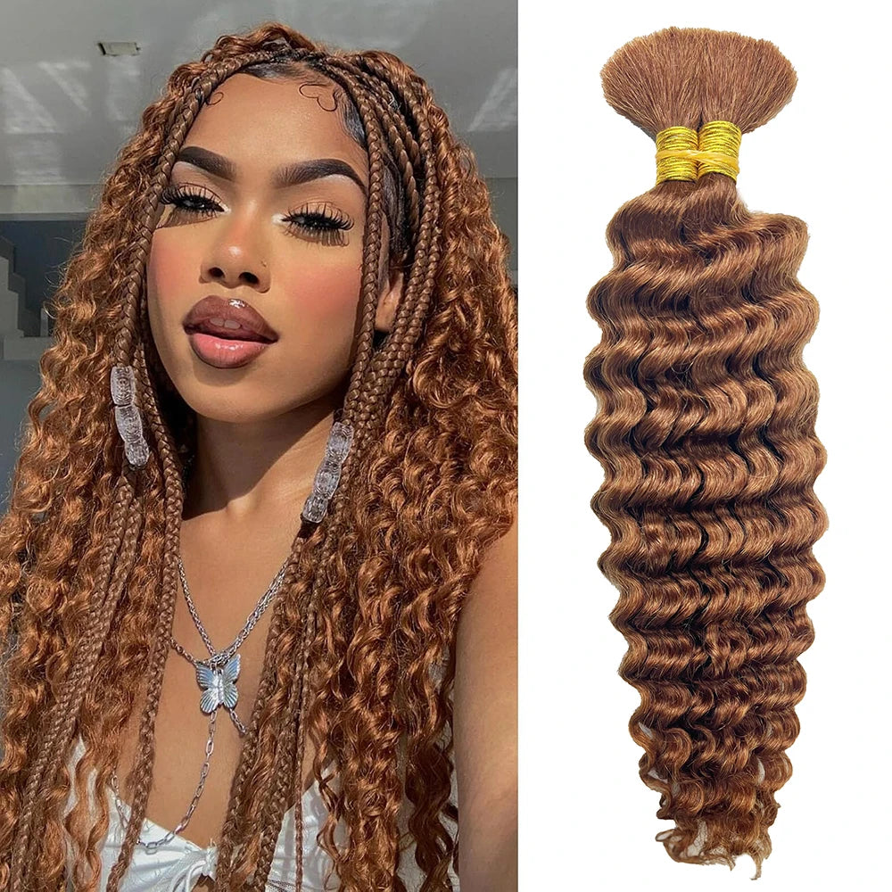 Deep Wave Human Braiding Hair for Boho Braids