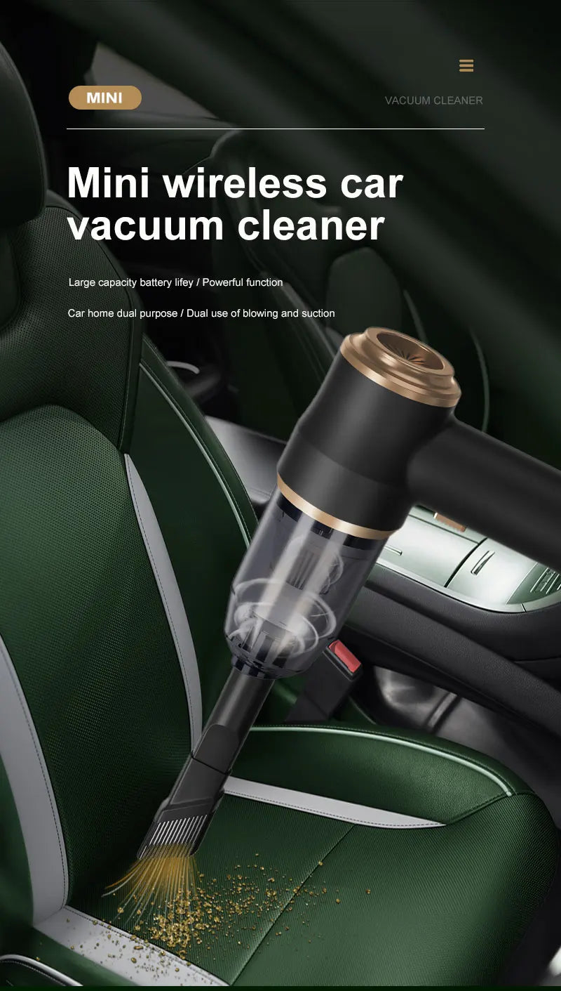 2-in-1 Cordless Car Vacuum and Air Blower, High-Power Handheld Cleaner for Car and Home