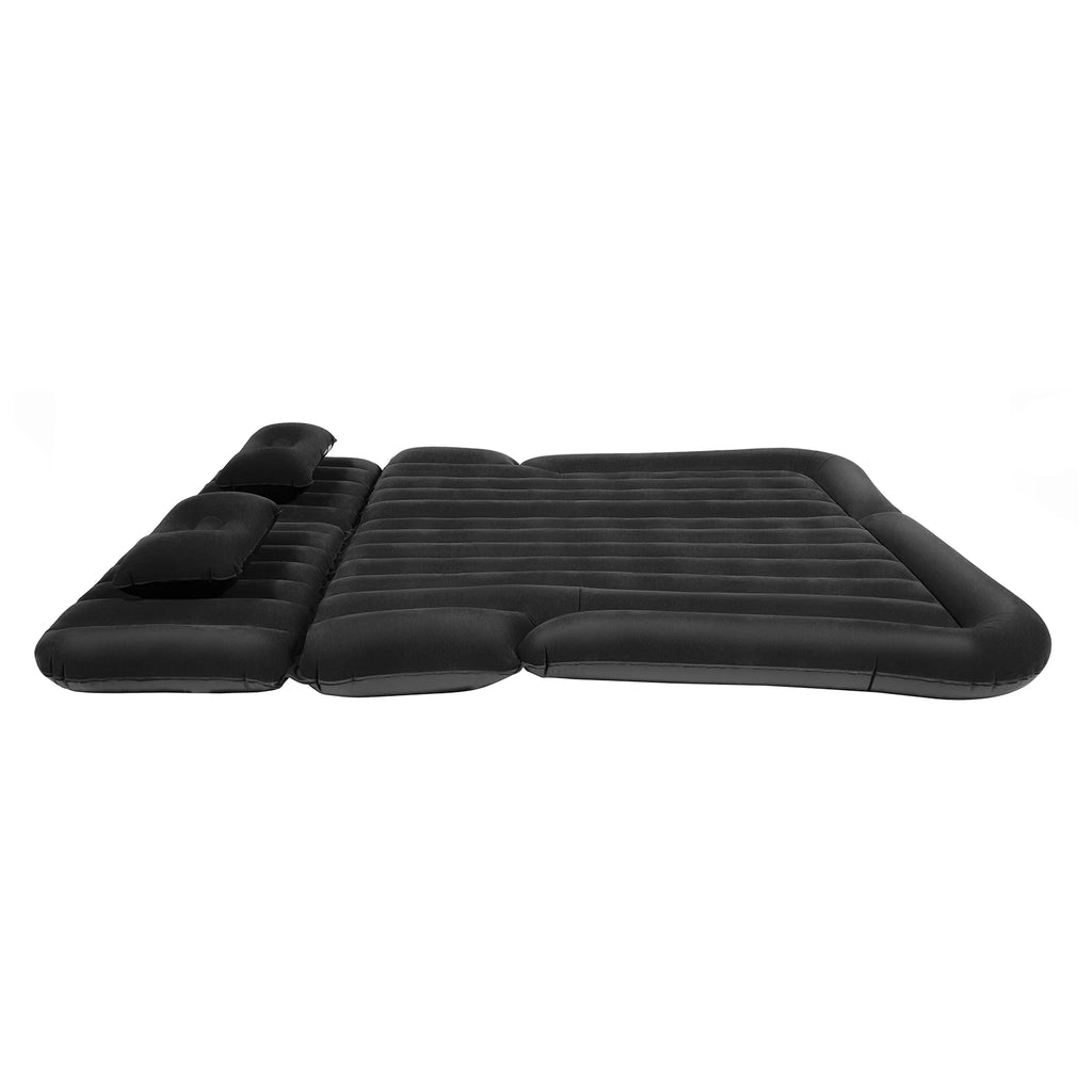 Inflatable Car Back Seat Air Mattress, Foldable Flocked Travel Bed with Pump