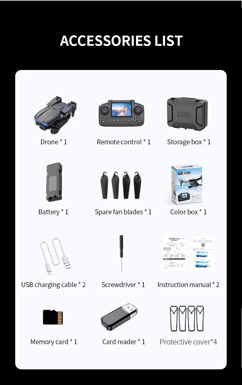 Brushless RC Drone with Dual Camera, One-Key Takeoff, Return Home and Headless Mode