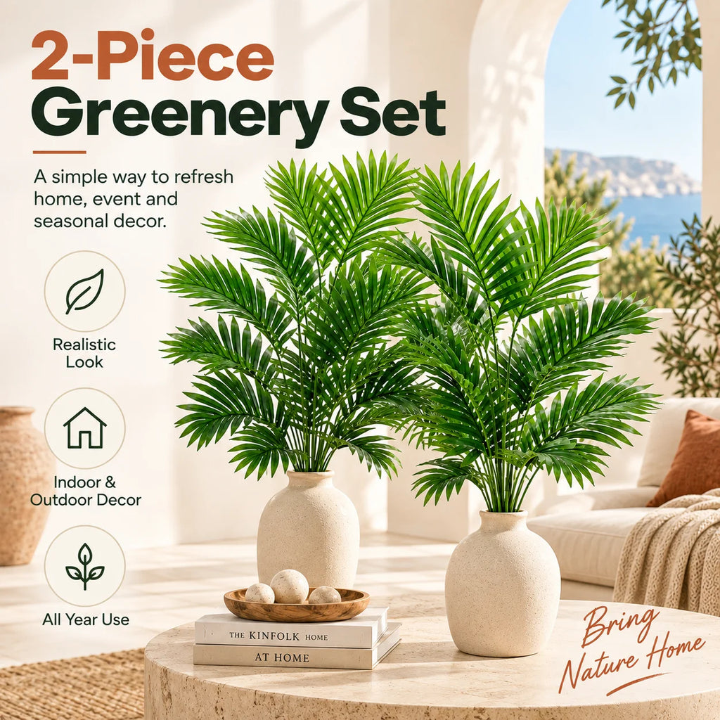 Artificial Palm Fronds, UV-Resistant Faux Tropical Leaves