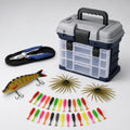 Fishing Tackle Box Kit with Fishing Pliers 4-Tier Multi-Functional Fishing Handheld Storage Box Adjustable Dividers Portable Fishing Tackle Lure Tool