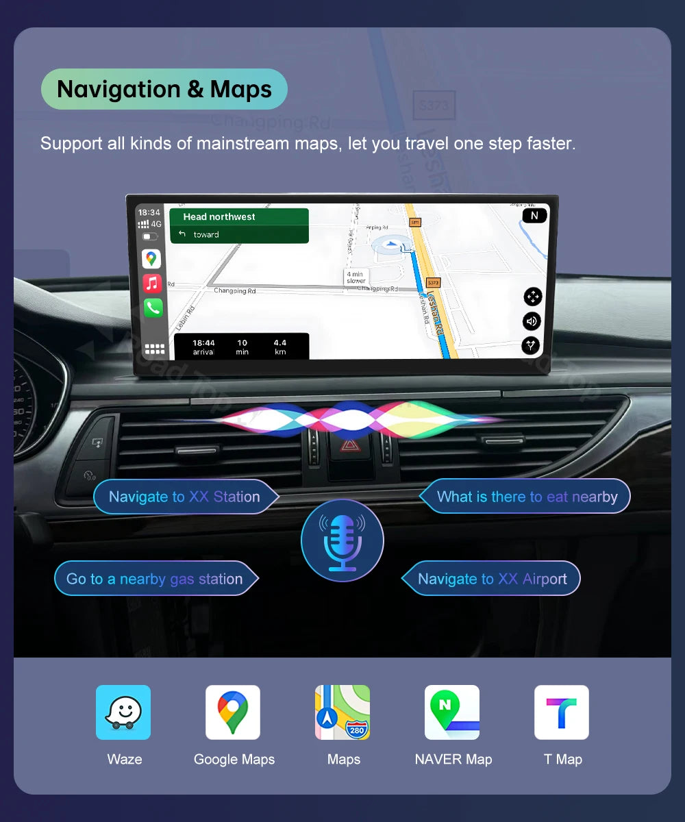 Road Top 12.3" Wireless CarPlay & Android Auto Car Screen