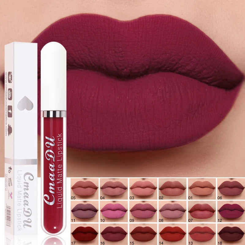 1/3pcs Matte Lipstick Set Liquid Waterproof Velvet Sexy Red Lip Gloss Kit Makeup Lasting Non-stick Cup Lip Tint Beauty Cosmetics