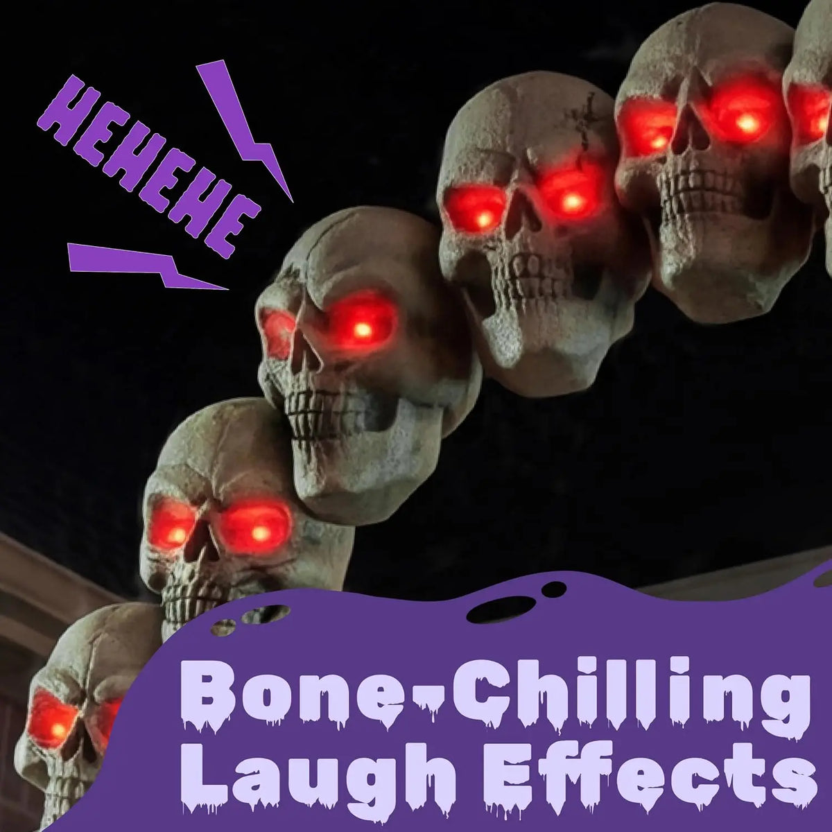 Halloween 7.2 ft RGB Skull Archway, LED Outdoor Skeleton Arch with 6 Modes