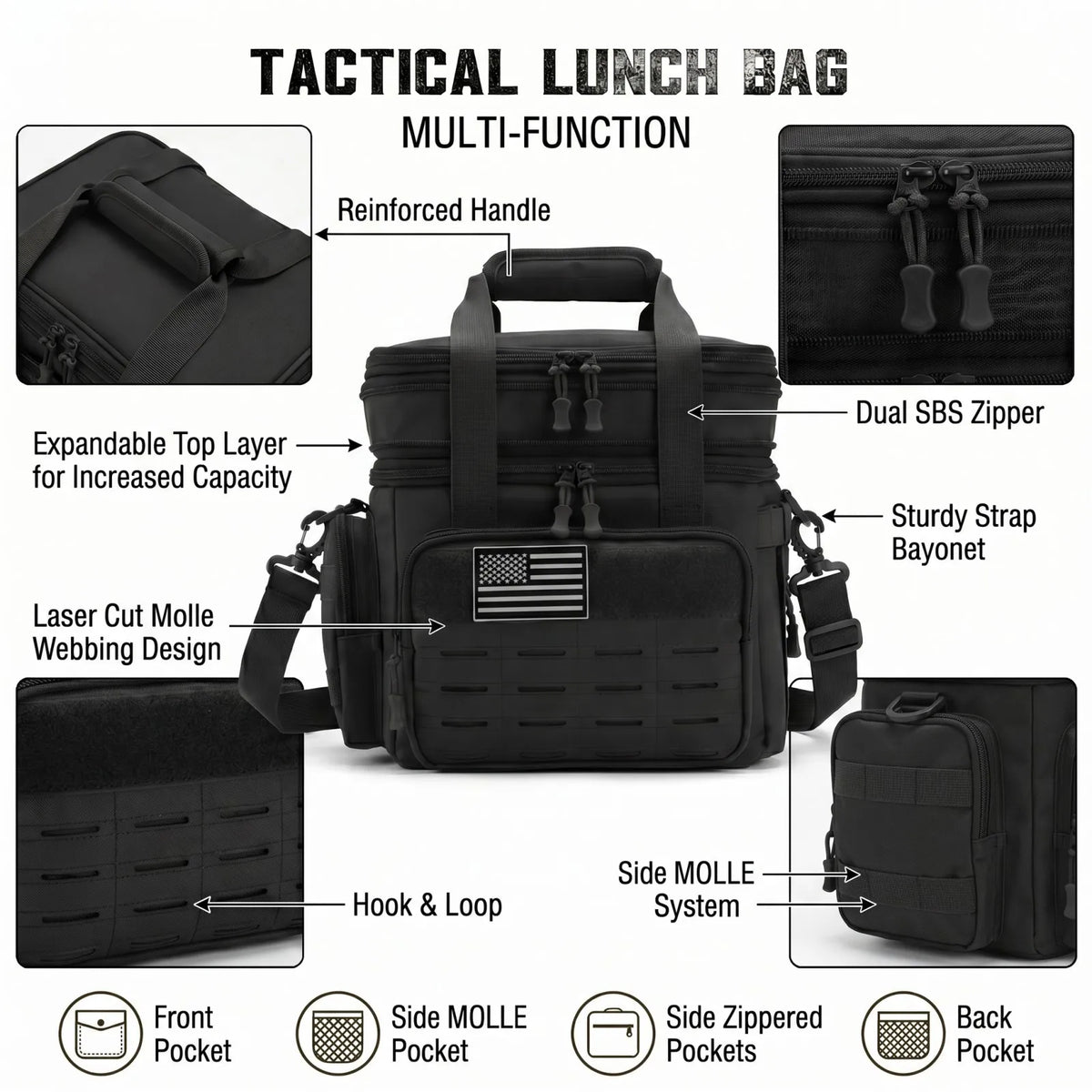 18L Insulated Lunch Bag Cooler, Expandable Leakproof Thermal Lunch Box for Work