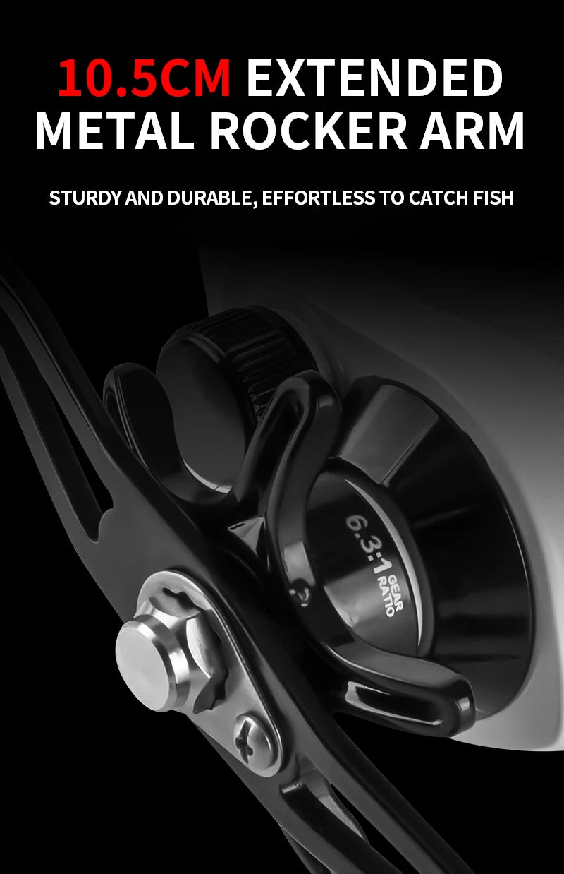 BILLINGS Baitcasting Reel 8KG Max Drag 6.3:1 Gear Ratio Magnetic Brake System Baitcaster Fishing Reel, Freshwater & Saltwater Casting Reel for Fishing