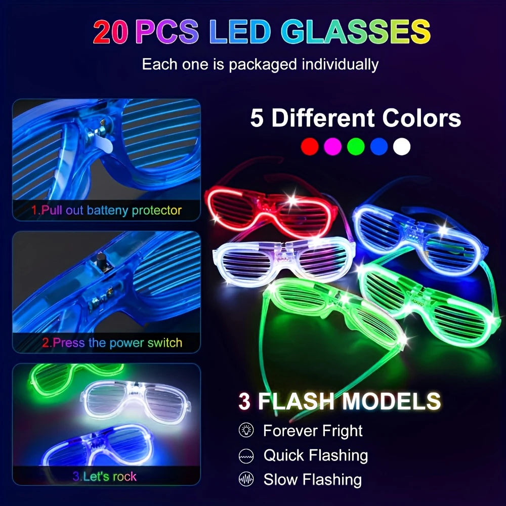260PCS Glowing Party Set Decorations Neon Light Carnival Party, Suitable for Glow-in-the-Dark Wedding Party Accessories, Concert