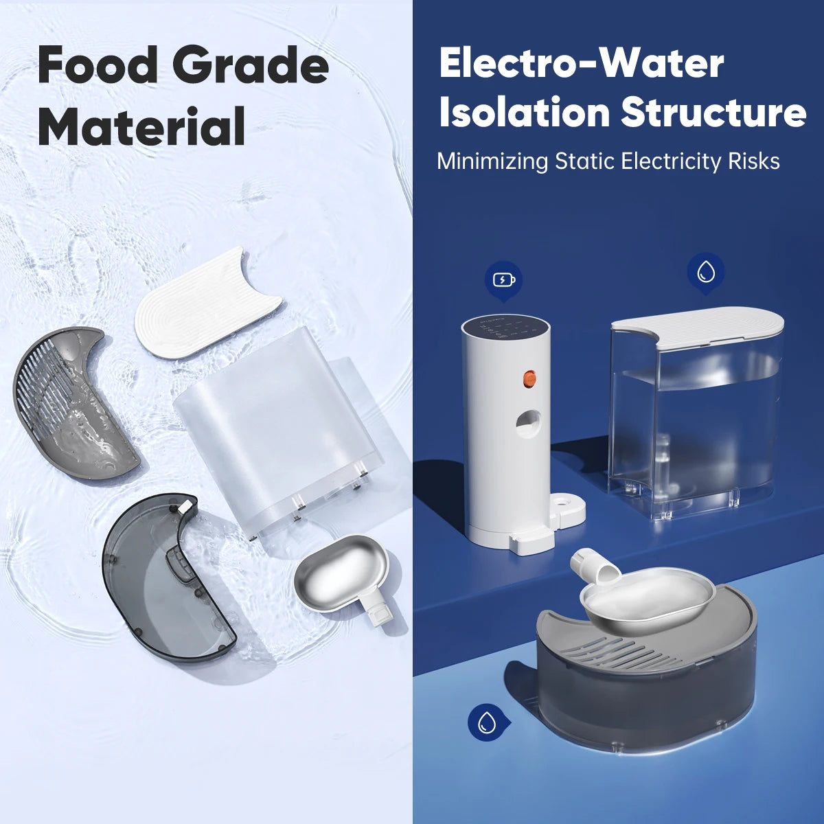 Stainless Steel Bowl Pet Intelligent Pouring Water Dispenser Automatically Purifies The Wireless Drinking Bowl For Cats