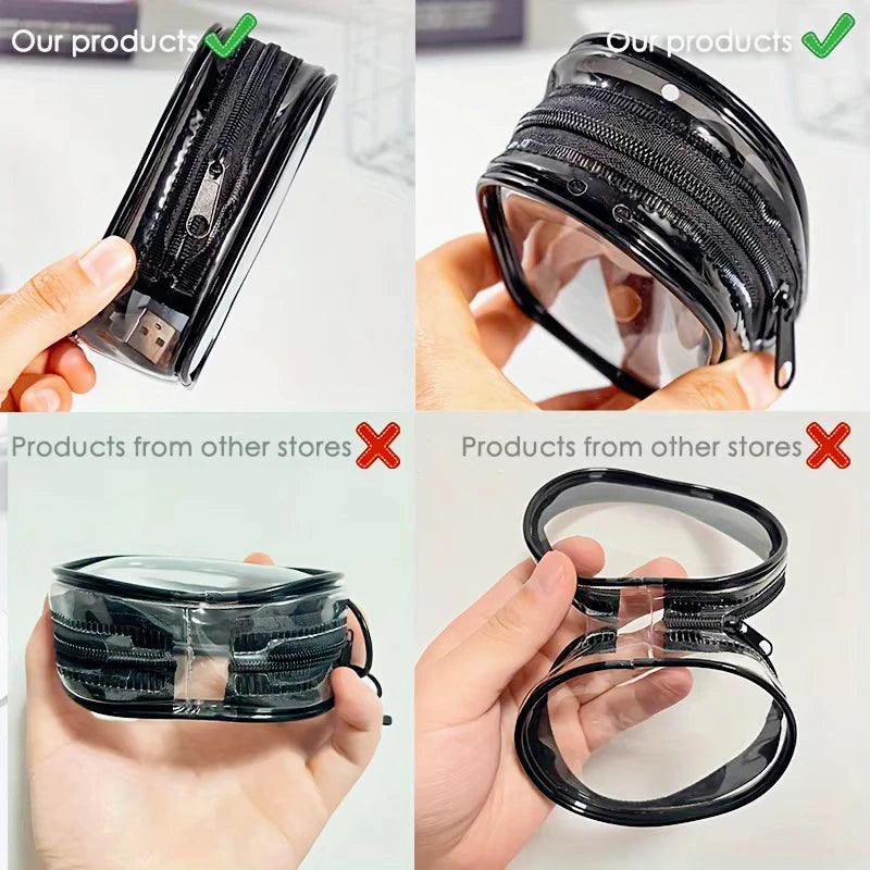 Mini Clear Zipper Pouch with Keychain Loop