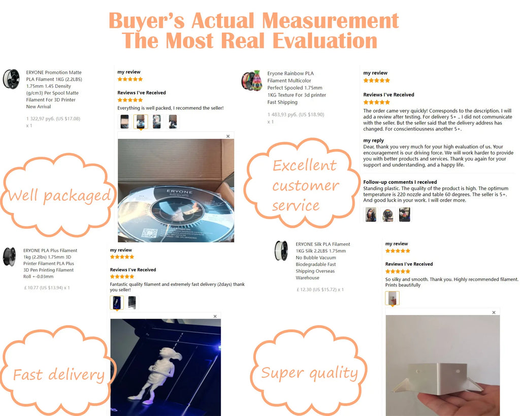 ERYONE 1KG Silk PLA 3D Printer Filament 1.75mm, Premium Silk Shiny Finish Single Color, Glossy Smooth Surface 1kg Spool
