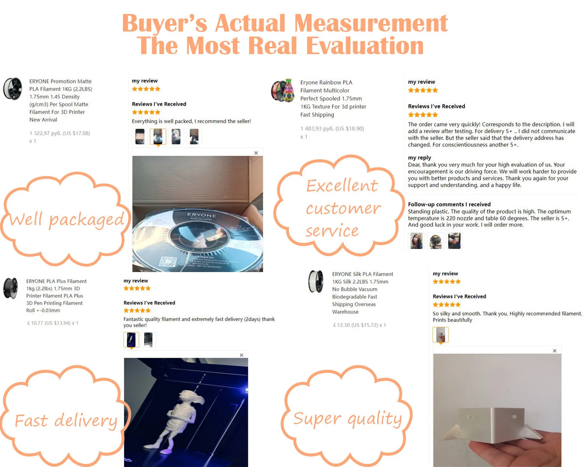 ERYONE 1KG Silk PLA 3D Printer Filament 1.75mm, Premium Silk Shiny Finish Single Color, Glossy Smooth Surface 1kg Spool
