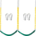 JOYFY 2 Pack Green Swing Seats Heavy Duty with 66" Chain Swing Set with Snap Hooks for Kids Outdoor Play Playground