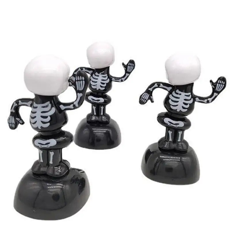 Car Dashboard Decorations For Creative Skeleton Ornament Solar Energy Bobble Head Halloween Props Toys Festival